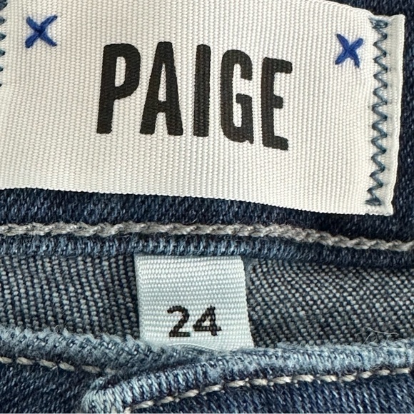 PAIGE Denim Jean Frayed Raw Hem Shorts 24 - Picture 5 of 5